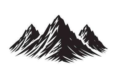Dağ silueti vektör peyzaj doğa manzarası