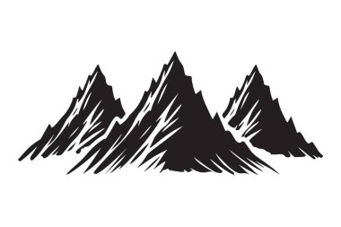 Siluet dağ zirveleri vektör aralığı macera manzarası manzarası manzarası