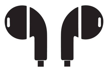 Dinlemek için klasik kablo kulaklık vektörleri illüstrasyon kulaklığı