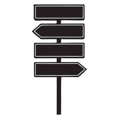 Yön Çok İşaretli Okların Silueti Vektör Grafiksel Resimlemesi