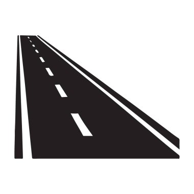 Düz Yol Vektörünün Silueti Grafik Tasarım Çizimi
