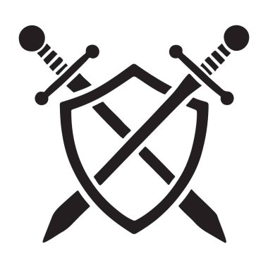 Güvenlik ve Koruma için Kalkan ve Kılıç Sembol Vektör ResmiComment