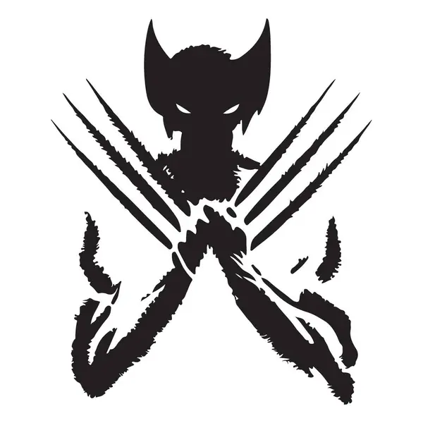 Wolverine silueti ikonik pençeler çizimi Marvel karakter tasarımı