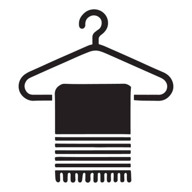 Askı Çamaşırhanesi ve Ev Eşyaları İllüstrasyonu Üzerine Havlu