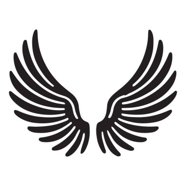Siluet Bir Çift Melek Kanatları Özgürlük Koruması Sembolik