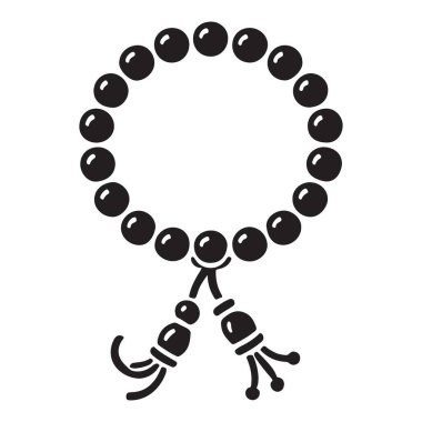 Meditasyon Duası Boncukları Siluet Vektör Grafik Çizim Tasarımı