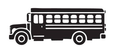 Eğitim Kaynakları ve Projeleri için Siluet Okul Otobüsü Vektör Grafiği