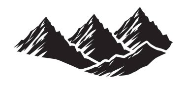 Dağ Tepeleri Dış Macera Tasarımları için Siluet Vektör İllüstrasyonu