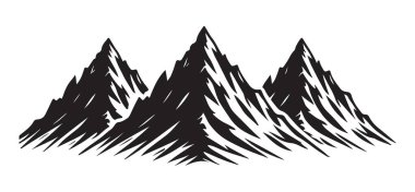 Brand Kimlik ve Görseller için Kalın Dağ Tepeleri Silüet Vektörü