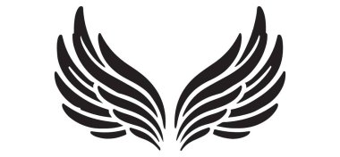 Majestic Wings Vektör İllüstrasyon Soyut Anjelik Uçuş Sembolü Grafiksel