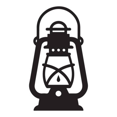 Vintage Hurricane Oil Lantern Siyah Resimli Vektör İndirme