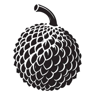 Ayrıntılı Dokuyla Egzotik Ekmek Meyvesi Silüeti Sanat İllüstrasyonu