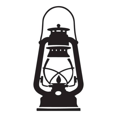 Klasik Gazyağı Fener Silueti A Klasik Işıklandırma Çizimi