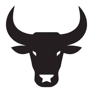 Logo ve Tasarım Projeleri için Minimalist Boğa Silüeti Vektör İllüstrasyonu