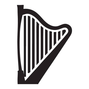 Müzik ve Kültürel Projeler için Zarif Harp Vektörü İllüstrasyon Silüeti