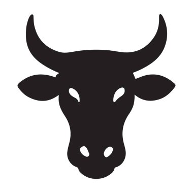 Her Proje için Klasik Siluet İnek Başlığı Grafik Çizim Vektörü