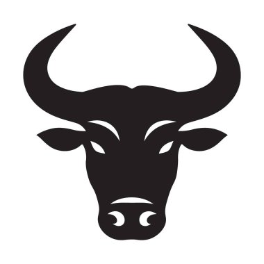 Güçlü Taurus Sembolü Siyah Siluet Zodiac İşaret Vektörü Grafiği