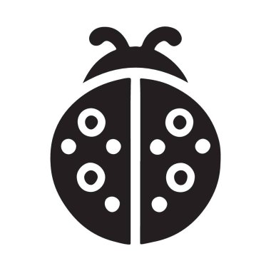 Uğur Böceği Çizimi Vektör Sanatı Siyah ve Beyaz Benekler Tasarımı