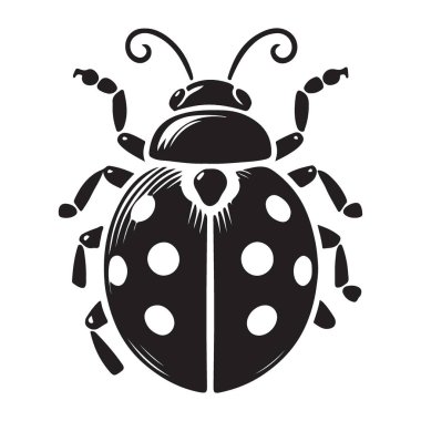 Dekoratif Uğurböceği Vektör İllüstrasyonu Bir Böcek Silüeti Sanatı