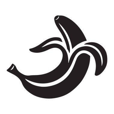 Açık Muz Kabuğu Vektör Silueti Tasarımı Taze Doğal Meyve