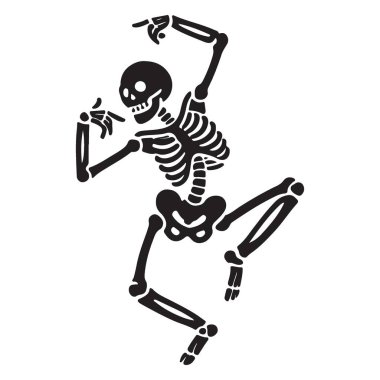 Eğlence Silueti İskelet Dansçı Vektör İllüzyonu Cadılar Bayramı Projeleri