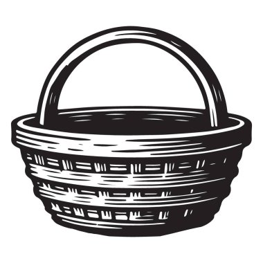 Örülmüş Basket Resmi Rustik Dekoratif Tasarım Projeleri için Mükemmel