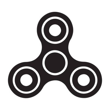 Modern siyah hareketli spin vektör illüstrasyonu basit tasarım