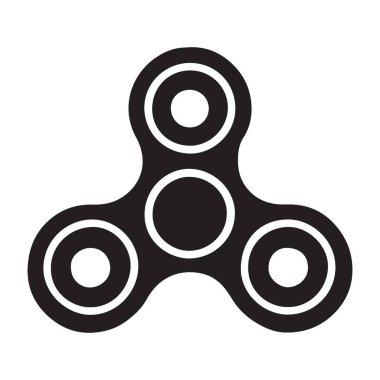 Stres Yardım Etkinlikleri İçin Siyah Fidget Spinner Vector İllüstrasyonu