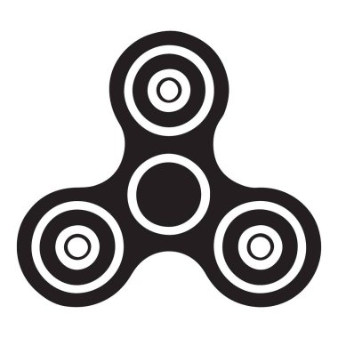 Siyah Fidget Spinner Outline Vektör İllüstrasyon Tasarım Elemanı