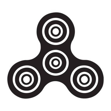 Siyah Fidget Spinner Halkaları Rahatlama ve Odaklanma Çizimi