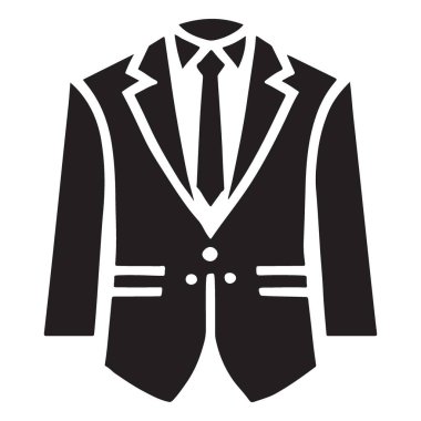 Suit Siluet Vektör İllüstrasyon İş Kıyafeti Profesyonel Görünüm