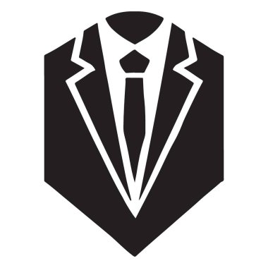 Siluet Smokin Takım Elbisesi Simge Vektör İllüstrasyonu Resmi Durum Tasarımı