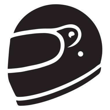 Güvenli Sürüş Tasarımı İçin Modern Motosiklet Başlığı Siluet Vektör Simgesi