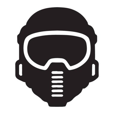 Endüstriyel Güvenlik Kullanımı İçin Koruyucu Gaz Maskesi Vektör Simgesi