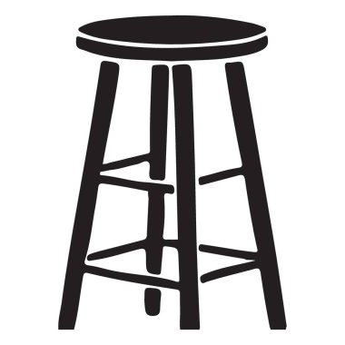 Temel Dışkı Silüeti Çizimi Tahta Mobilya Tasarım Elemanı