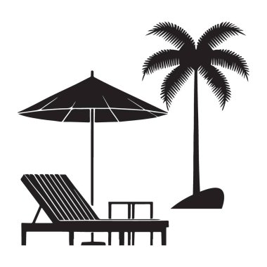 Plaj Sandalyesi ve Palmiye Ağacı Görünümü Yaz Tatil Cenneti Tasarımı