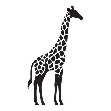 Benzersiz Benekli Sanatsal Zürafa Silueti Vektör İllüstrasyonu