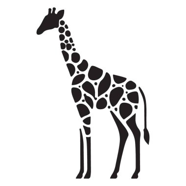 Özel Benekli Zürafa Silueti Desen Vektör Tasarımı