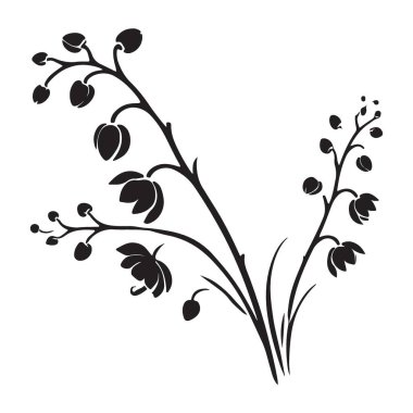 Sanat Projeleri için Sofistike Siluet Orkide Dalı Vektör Sanatı