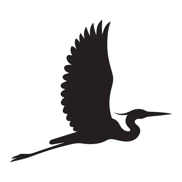 Kuş İzleme ve Koruma için Zarif Heron Silueti Vektör Grafiği