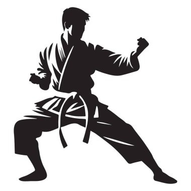 Siluet Dövüş Sanatları Karate Standı Savunma Eğitimi Uzmanı