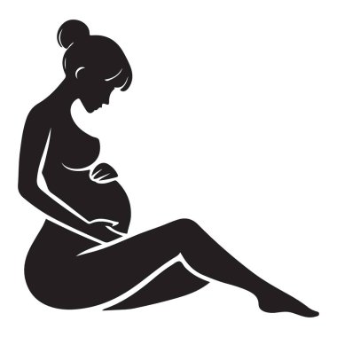 Zarif Siluet Hamile Kadın Vektörü Annelikle İlgili Projeler
