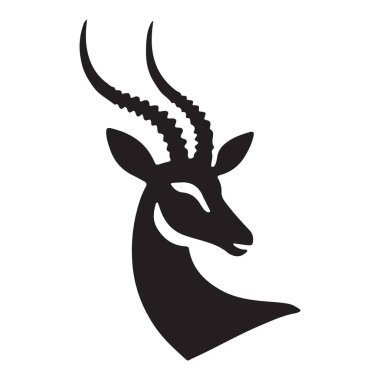 Vahşi Yaşam Tasarımları için Ceylan Baş Siluet Vektör Grafiği