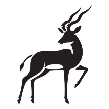 Vahşi Yaşam İçin Zarif Impala Siluet Vektör İllüstrasyonu Tasarım Kaynaklarını Destekliyor