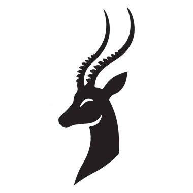 Zarif Impala Baş Siluet Logo Vektörü Grafik Kaynağı