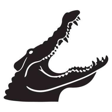 Timsah Açık Ağız Silueti Görüntü Tasarım Vektörü