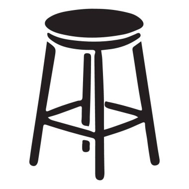 Dört Ayaklı Dışkı Silueti Vektör Sanat Mobilyaları