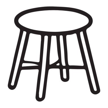 Basit Yuvarlak Koltuk Minimalist Tasarım Mobilya Çizimi