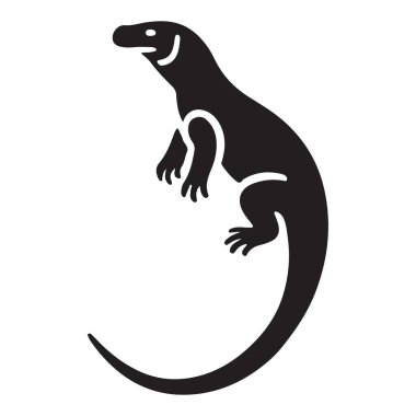 Agile Komodo Ejder Silueti Grafik Tasarımı Hayvan Krallığı Vektörü
