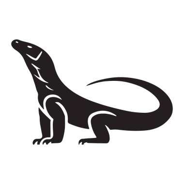 Güçlü Komodo Ejderha Silüeti Görüntü Hayvan Maskotu Tasarımı İçin Harika